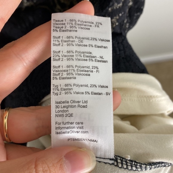 Isabella Oliver Lace Maternity Dress Black 2 Short Sleeve - Picture 6 of 8